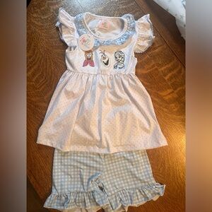 Lolli smocks Frozen 3T shorts set